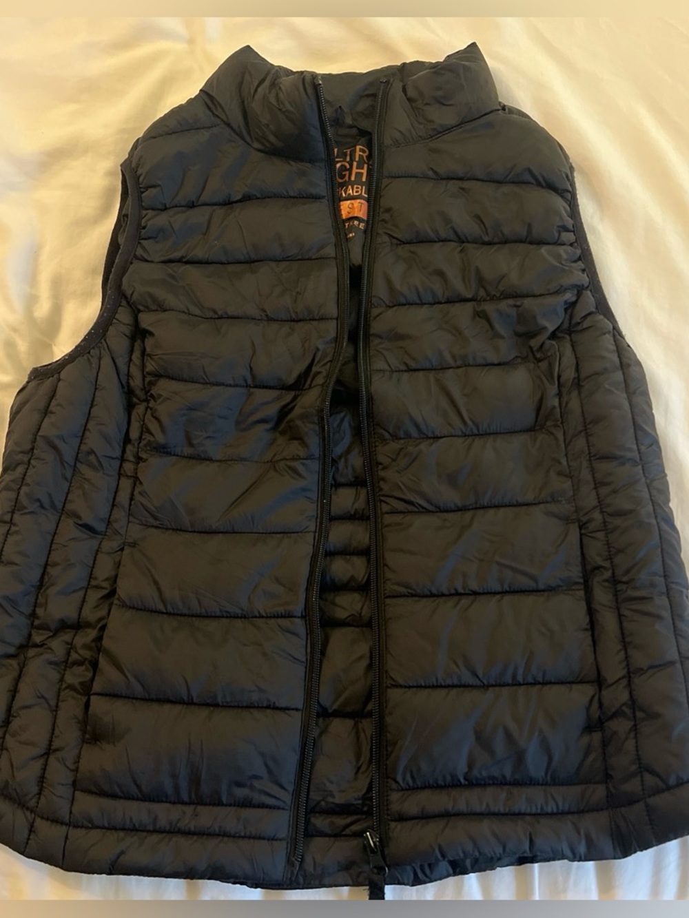 Love Tree Black Quilted Puffer Vest with Stand Collar